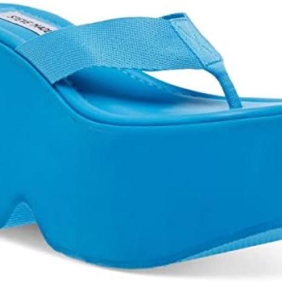 Women's Blue Platform Sandals - Picture 1 of 4